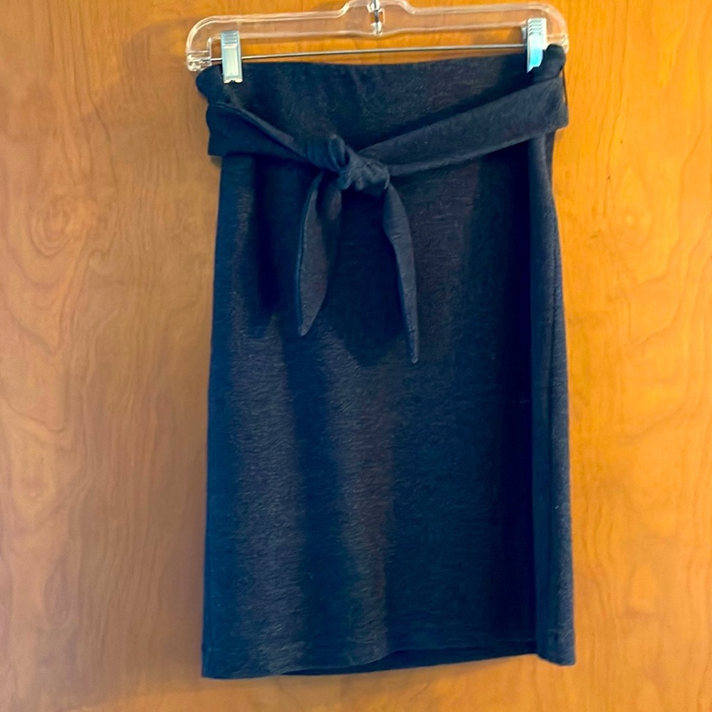Loft Outlet Pull-On Grey Pencil Skirt with Removable Belt, Size SP